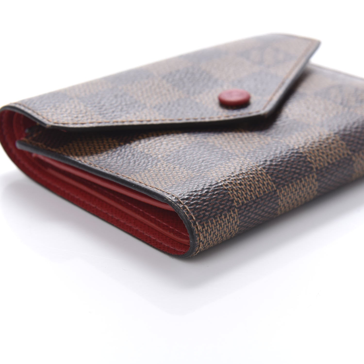 Louis Vuitton Damier Ebene Victorine Wallet Red 6 of 10