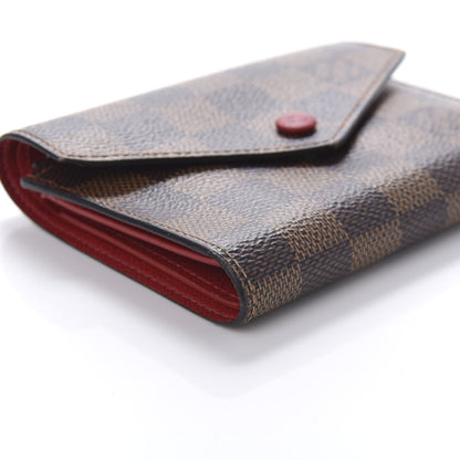 Louis Vuitton Damier Ebene Victorine Wallet Red 6 of 10