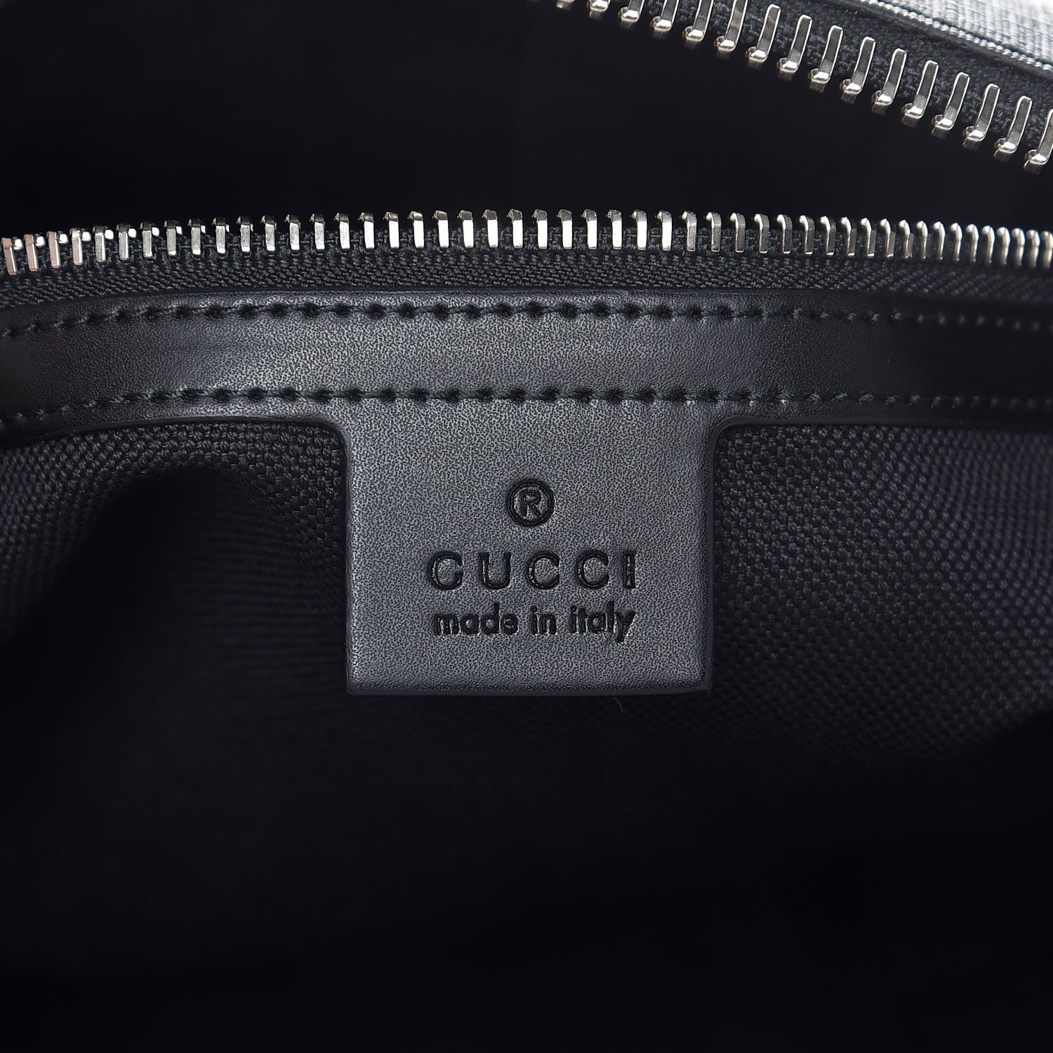 Gucci Soft GG Supreme Monogram Appia Calfskin Web East West Messenger Bag Black Grey 6 of 8