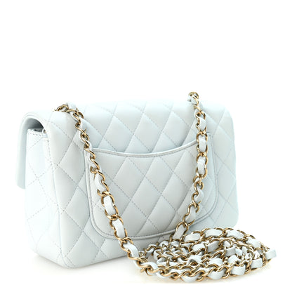 Chanel Lambskin Quilted Mini Rectangular Flap Light Blue 3 of 11