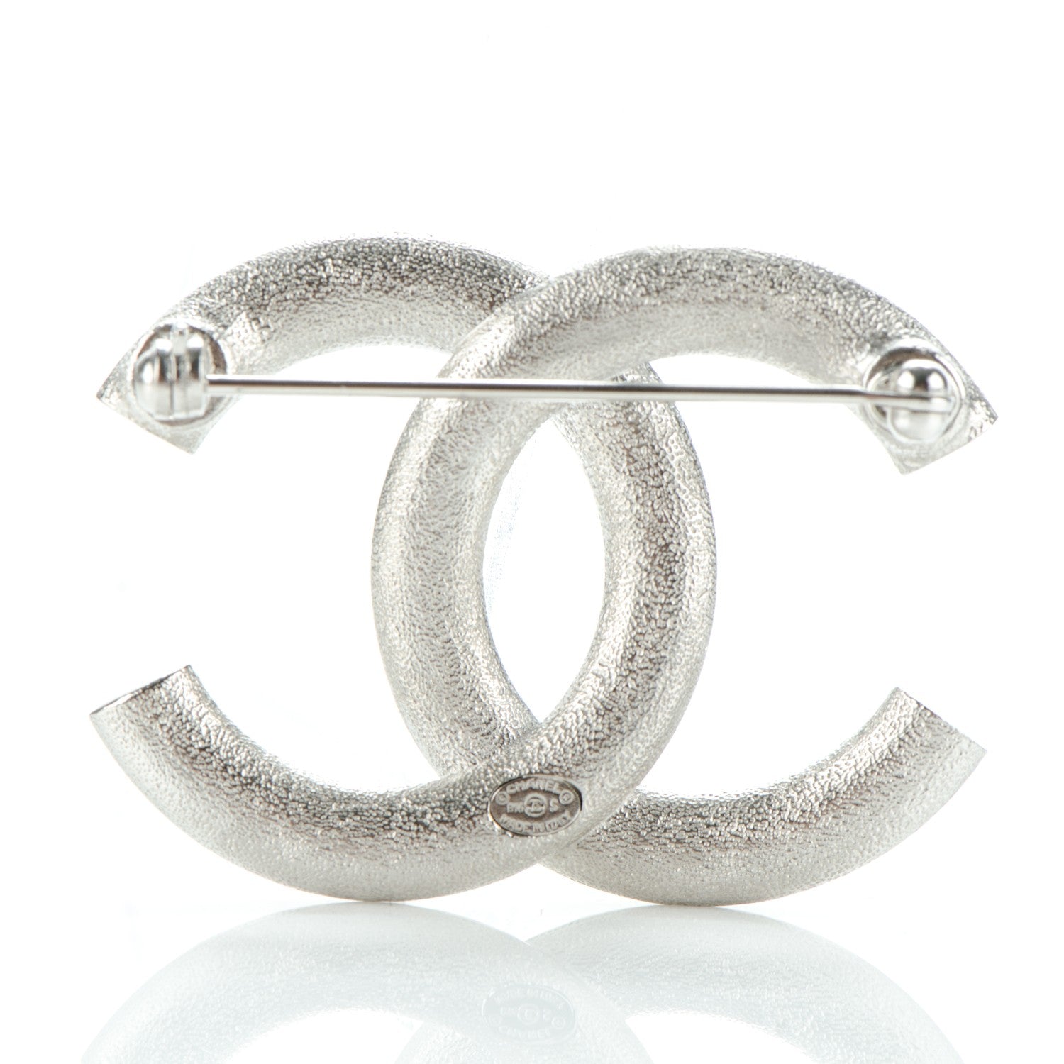 Chanel Baguette Crystal CC Brooch Silver 3 of 4