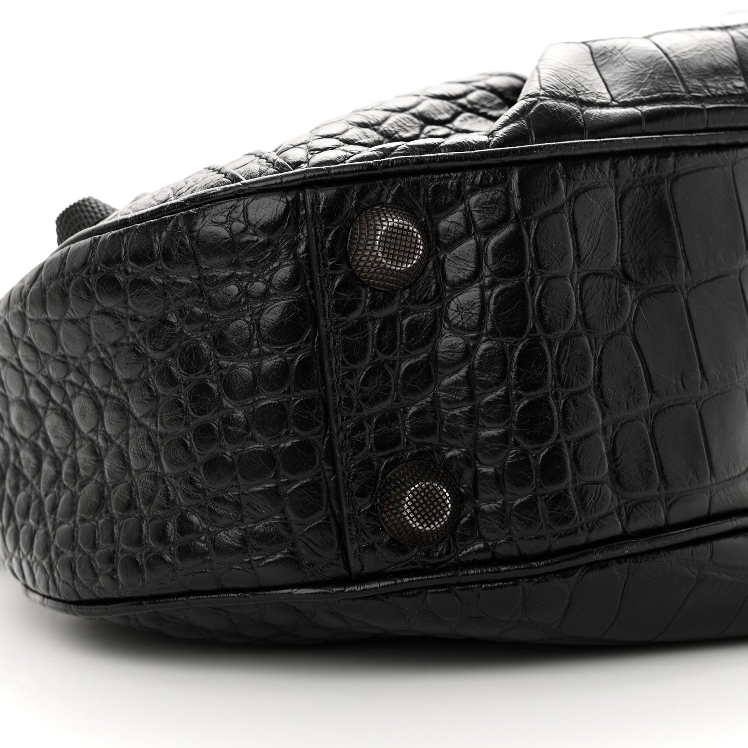 Balenciaga Extra Supple Calfskin Crocodile Embossed Monochrome Small Le Cagole Shoulder Bag Black 8 of 12