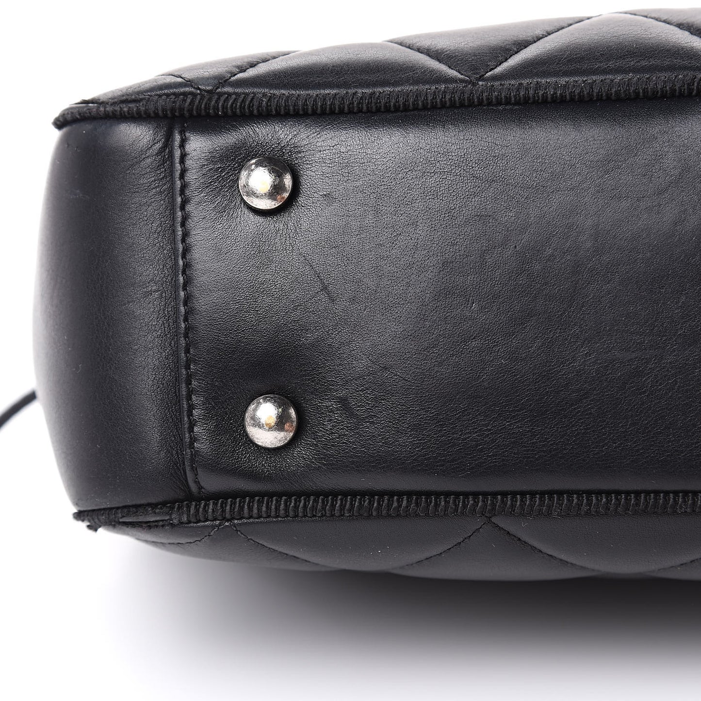 Calfskin Quilted Small Ballerine Camera Case Black