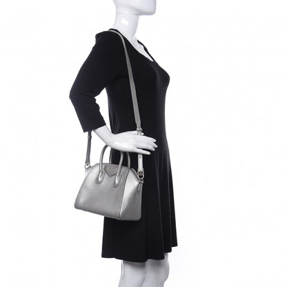 Givenchy Metallic Sugar Goatskin Mini Antigona Silver 2 of 16