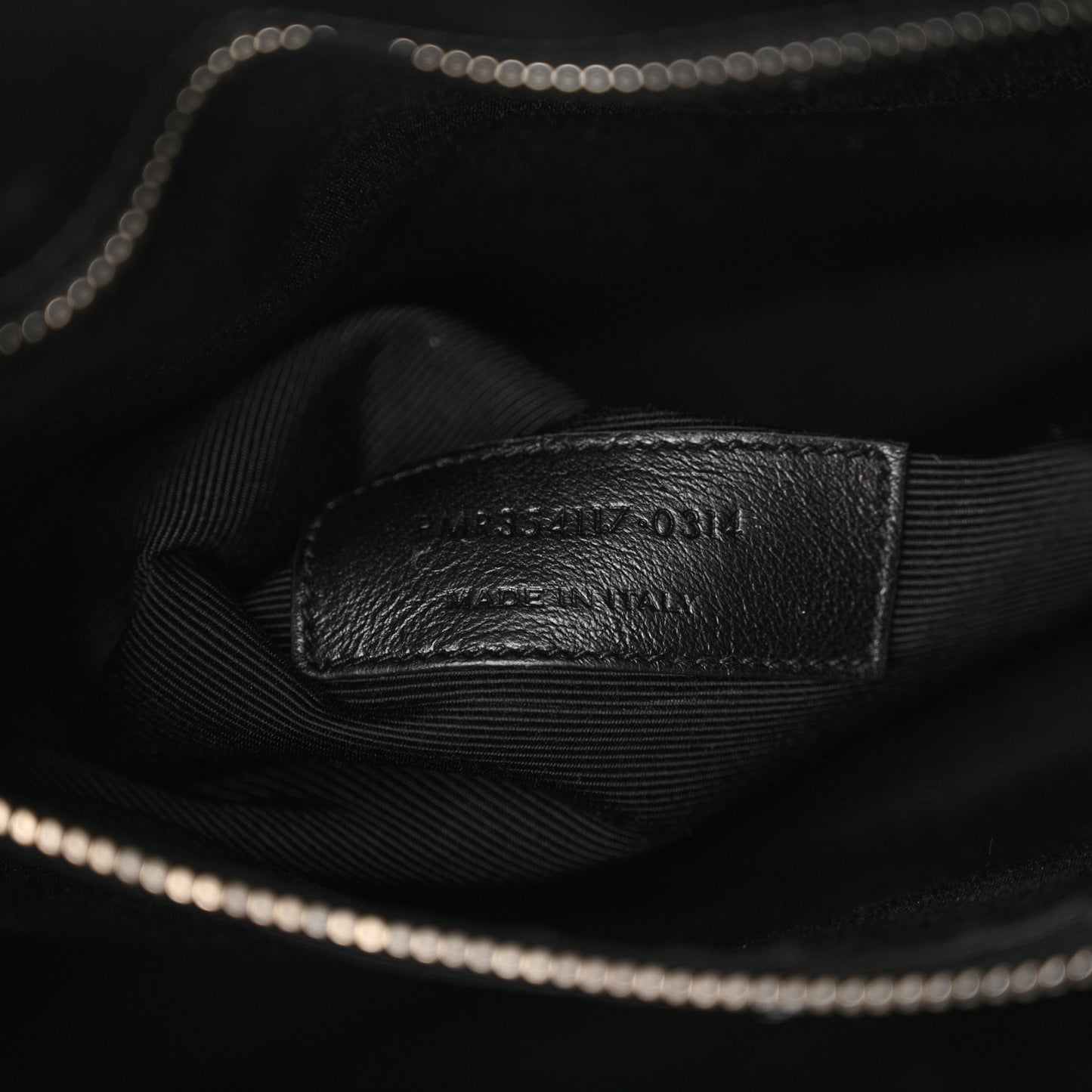 Smooth Calfskin Matelasse Chevron Large Monogram Shopping Bag Black