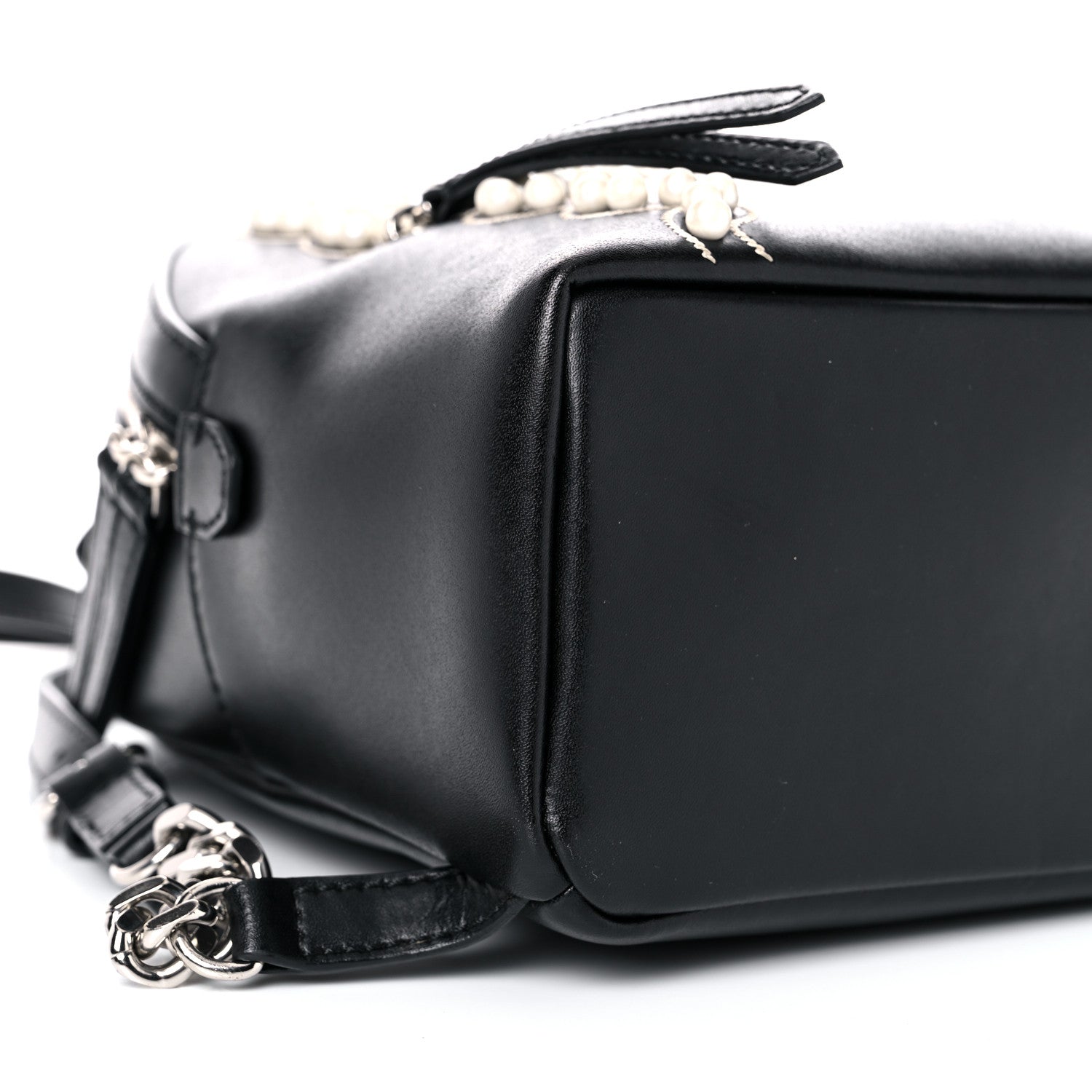 Fendi Vitello Liberty Pearl Romantic Bow Mini Backpack Black 8 of 13