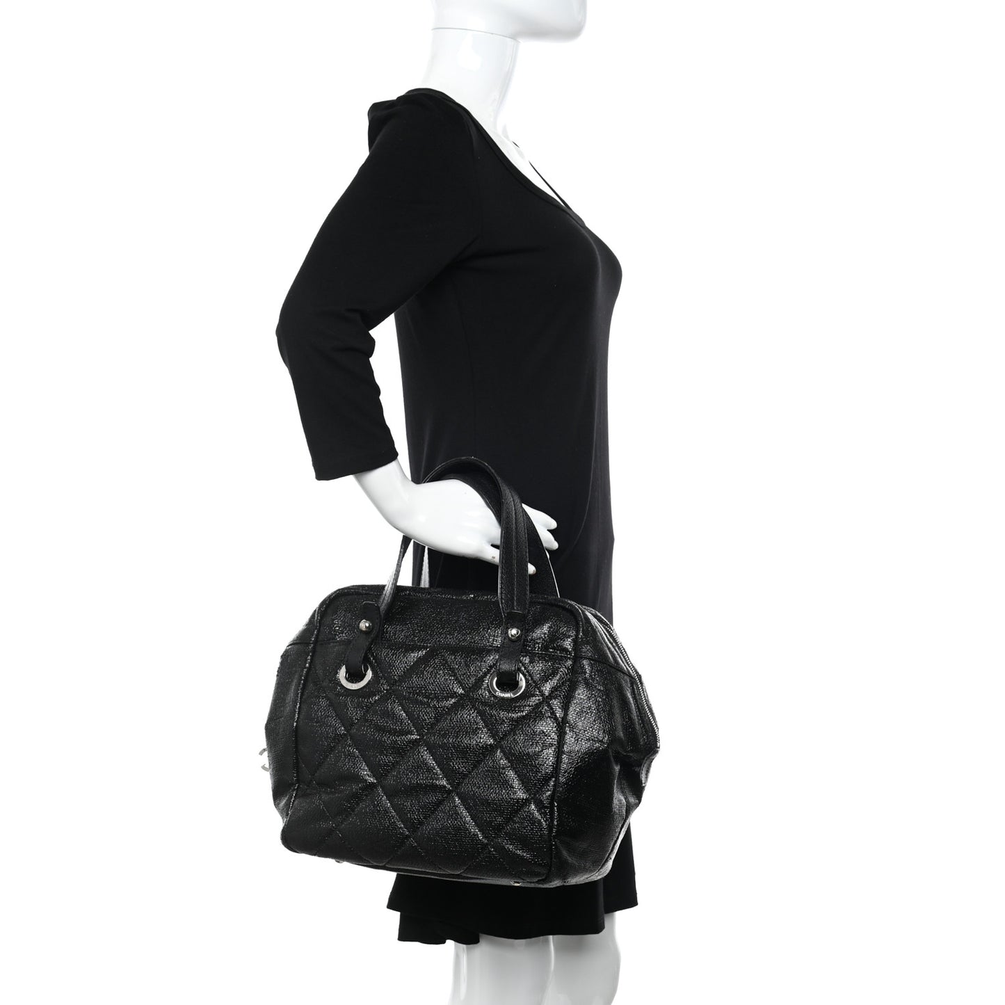 Coated Canvas Paris Biarritz Satchel Black