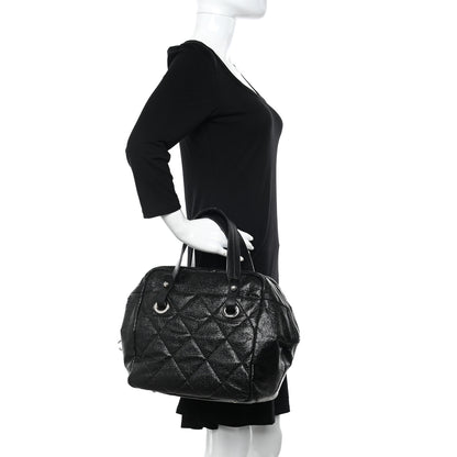 Chanel Coated Canvas Paris Biarritz Satchel Black 2 of 14