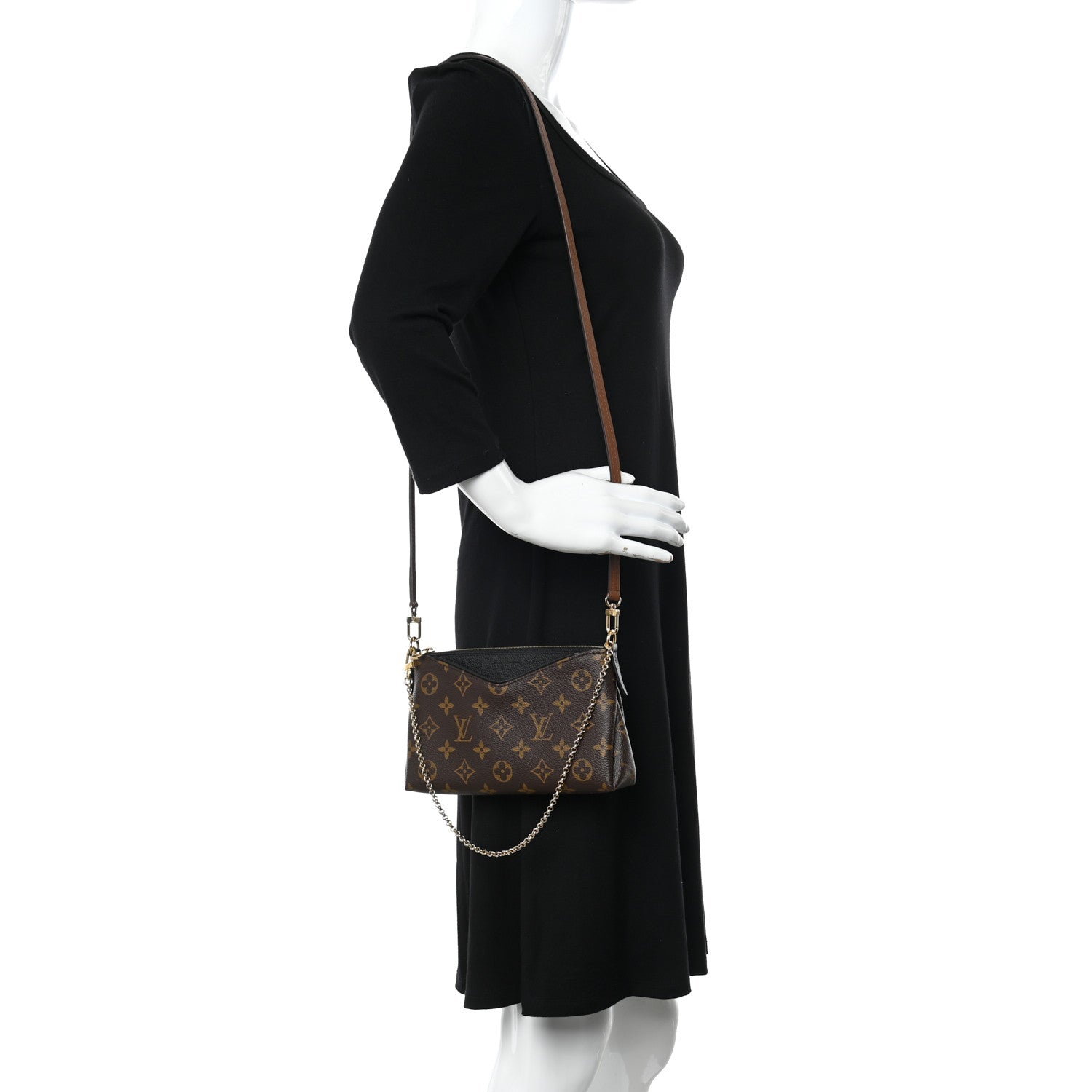 Louis Vuitton Monogram Pallas Clutch Black 2 of 9