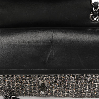 Chanel Metallic Tweed Medium Double Flap Black White 14 of 20