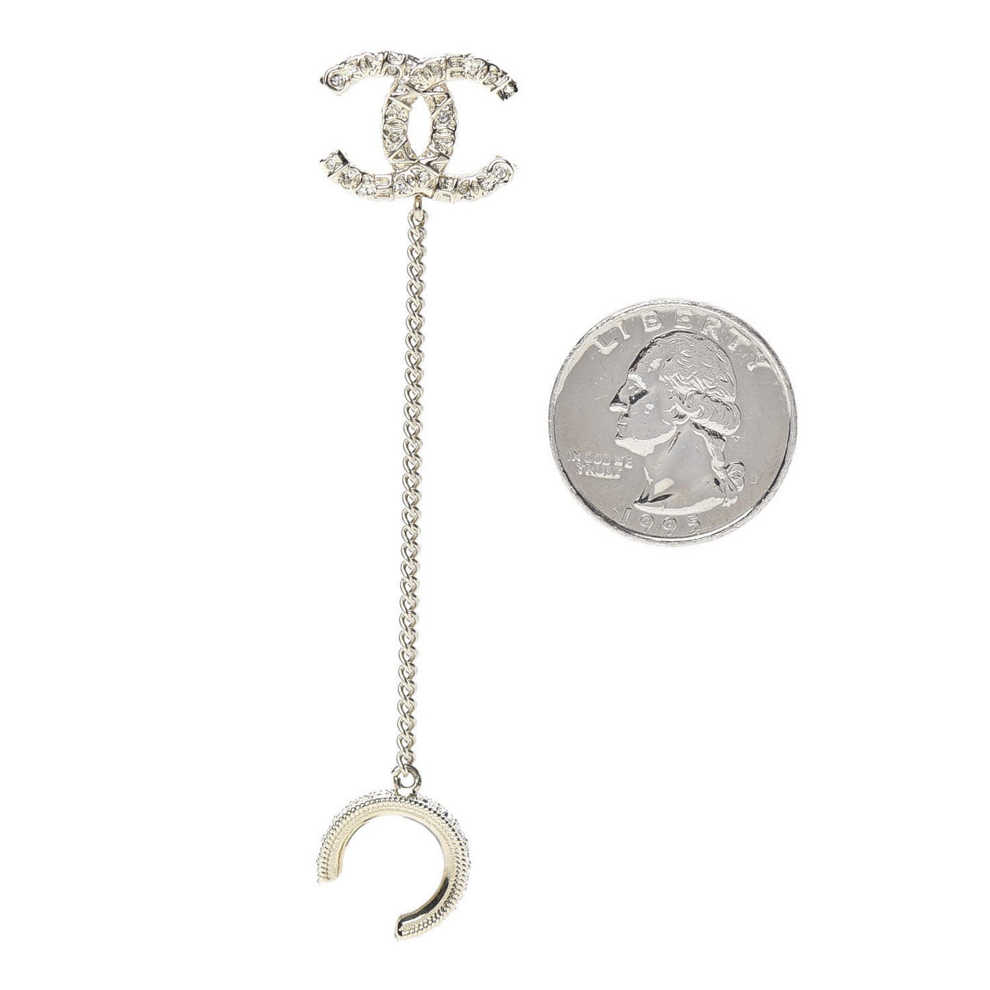 Crystal CC Cuff Single Earring Gold