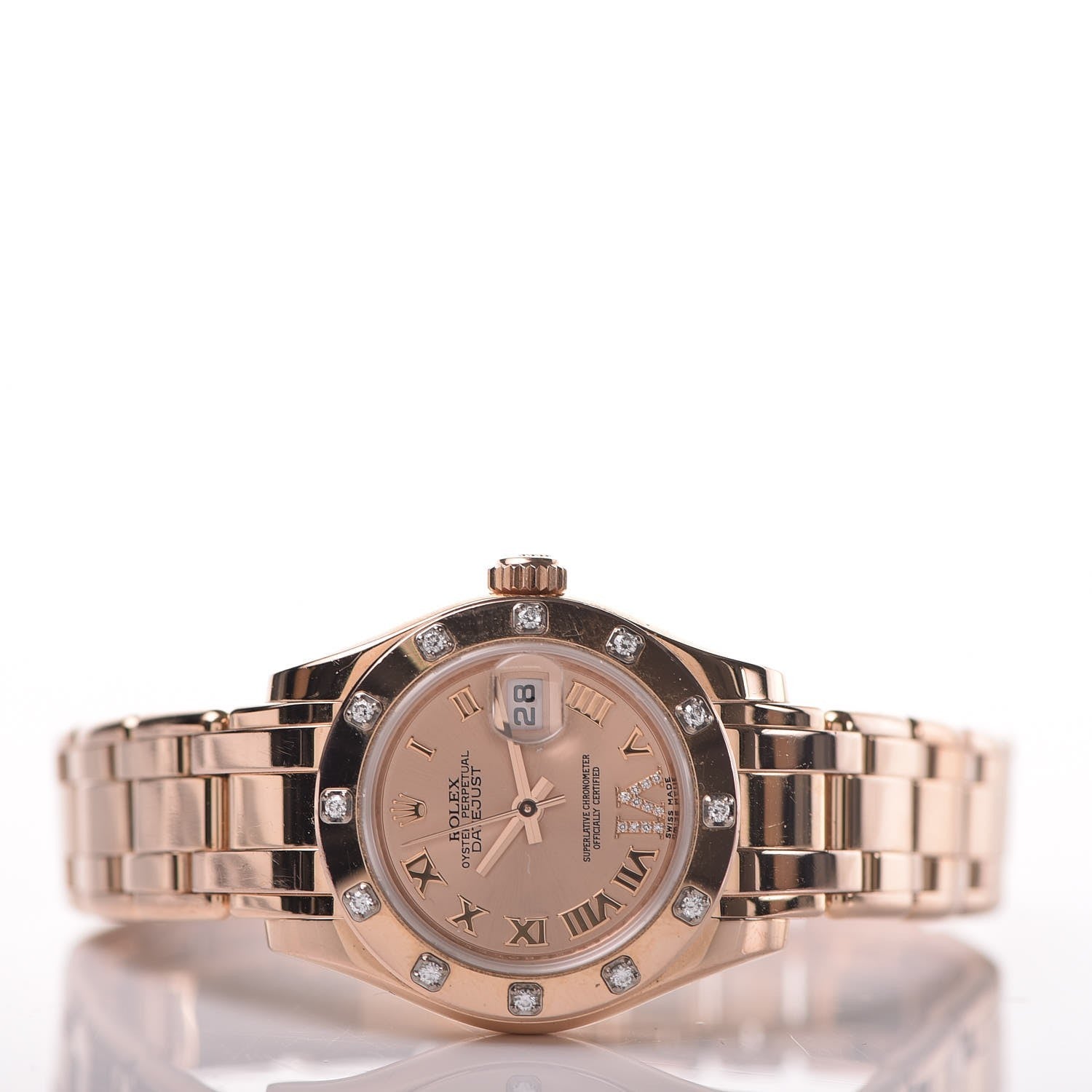 Rolex 18K Rose Gold Diamond 29mm Masterpiece Oyster Perpetual Datejust Pearlmaster Watch 3 of 6