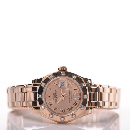 Rolex 18K Rose Gold Diamond 29mm Masterpiece Oyster Perpetual Datejust Pearlmaster Watch 3 of 6
