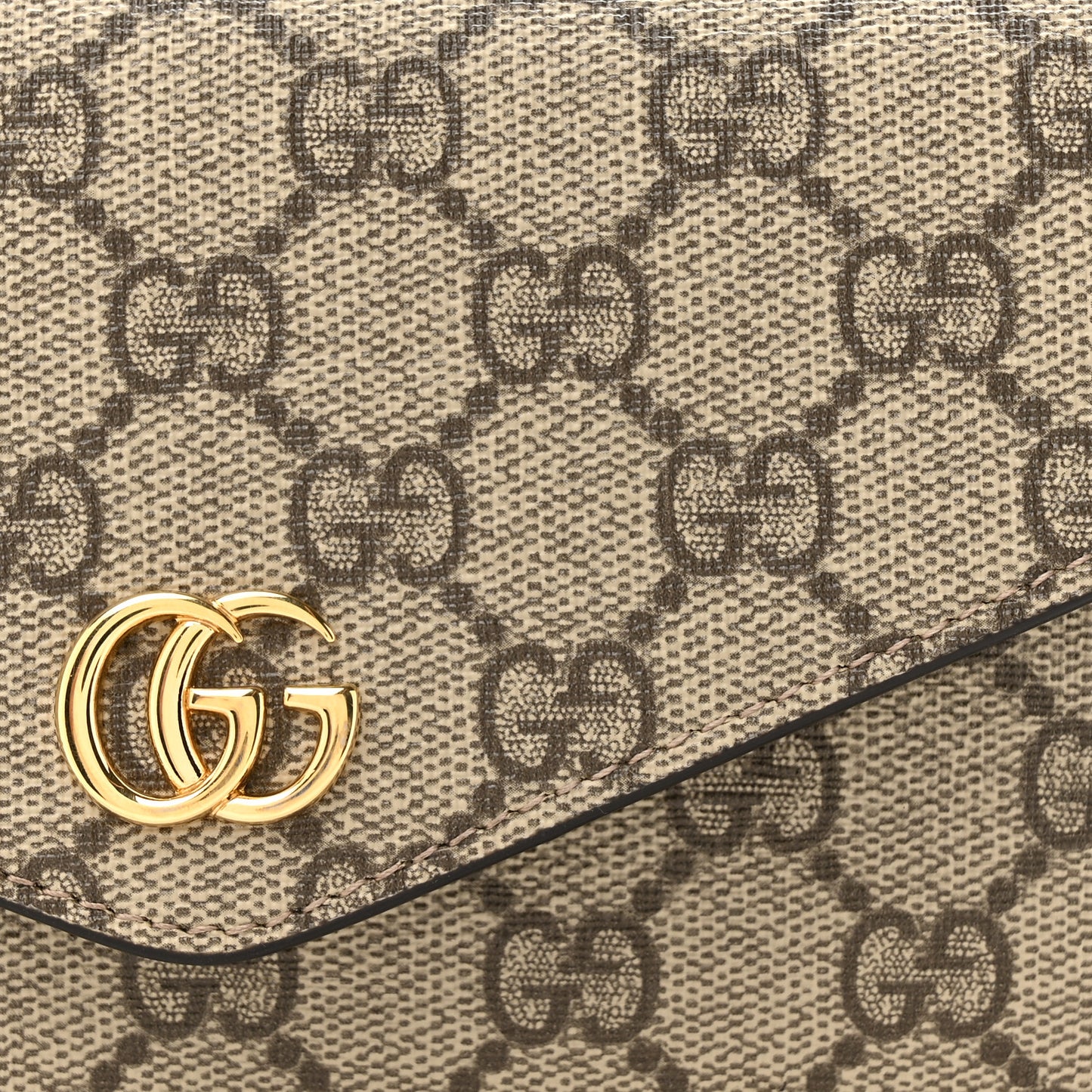 GG Supreme Monogram Textured Dollar Calfskin Web Mini Ophidia Envelope Shoulder Bag Beige Ebony New Acero