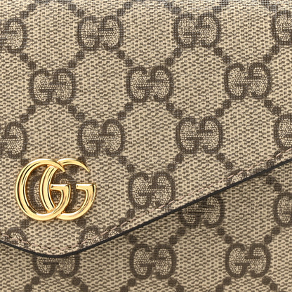 Gucci GG Supreme Monogram Textured Dollar Calfskin Web Mini Ophidia Envelope Shoulder Bag Beige Ebony New Acero 8 of 14