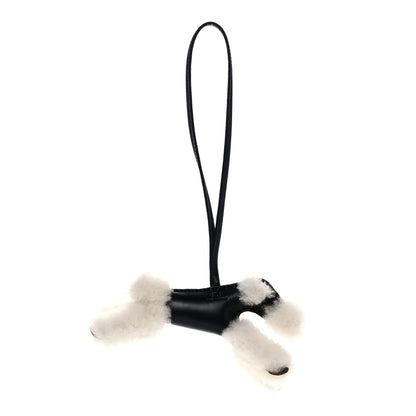 Hermes Milo Lambskin Shearling Budy Charm Black 3 of 5
