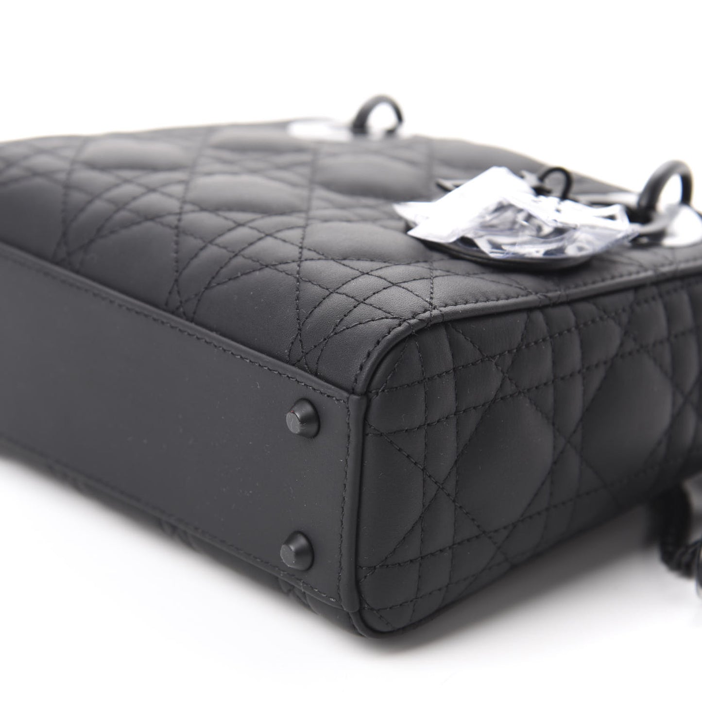 Ultra Matte Calfskin Cannage Mini Lady Dior Black