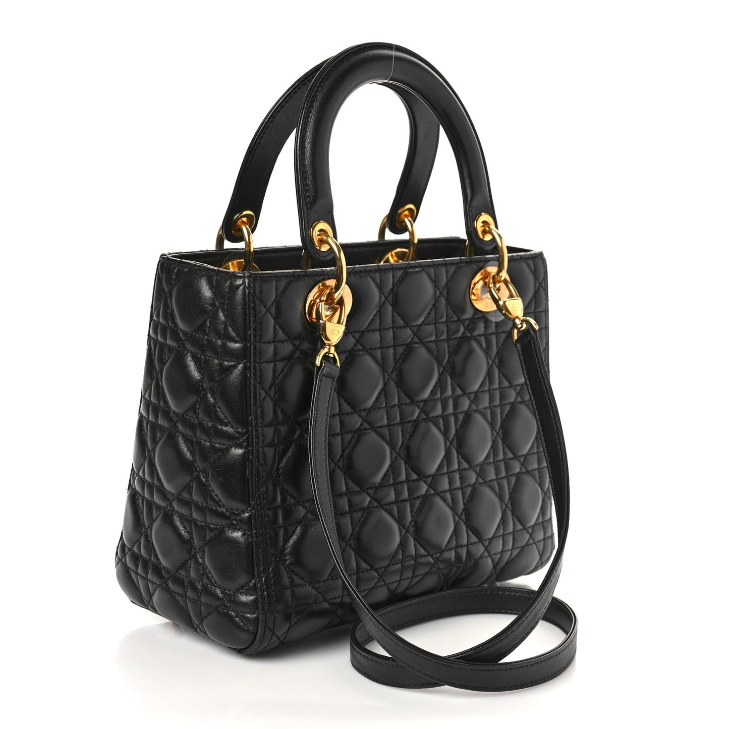 Lambskin Cannage Medium Lady Dior Black