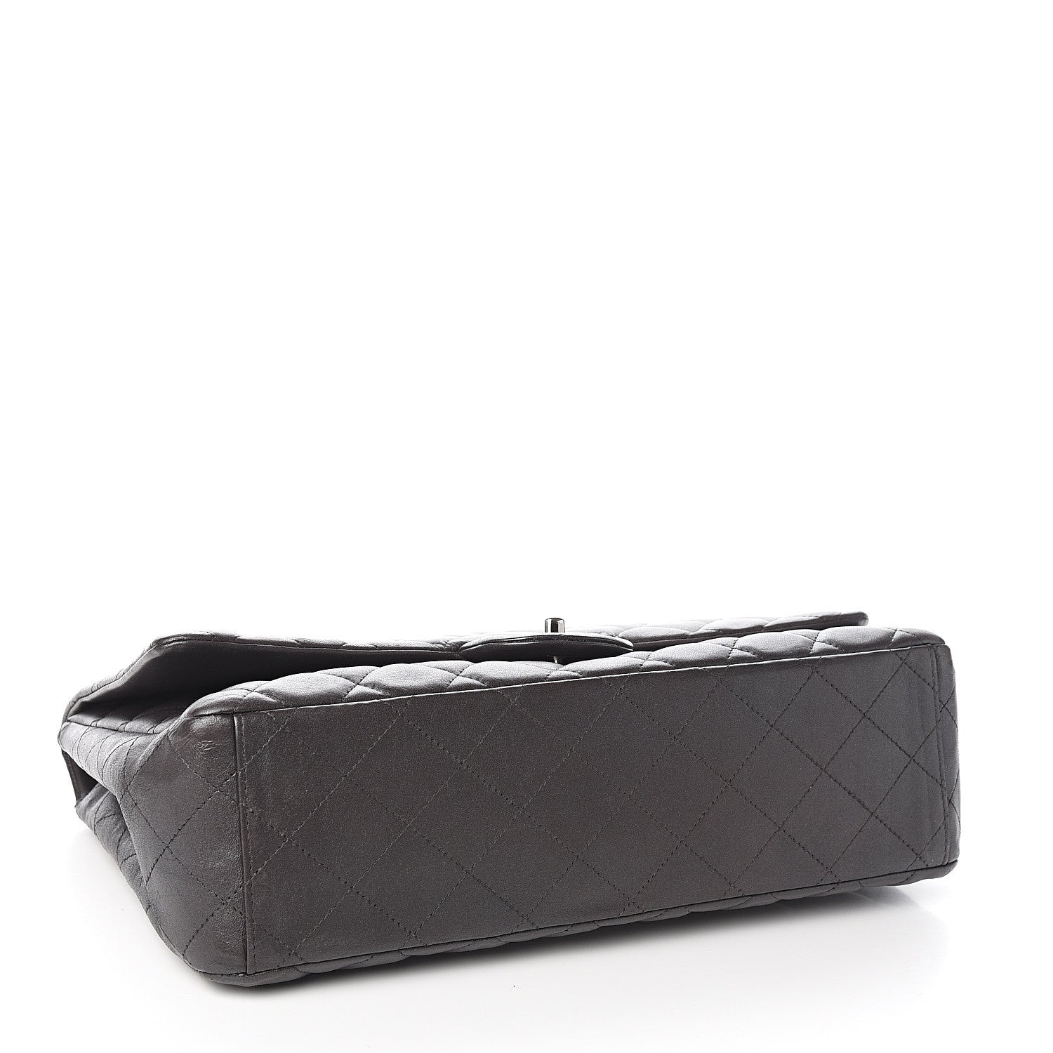 Chanel Metallic Lambskin Quilted Maxi Single Flap Grey 3 of 9