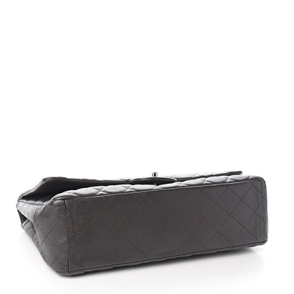 Chanel Metallic Lambskin Quilted Maxi Single Flap Grey 3 of 9