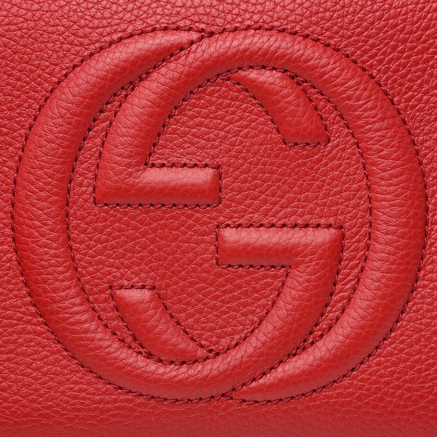 Pebbled Calfskin Small Soho Disco Bag Tabasco Red