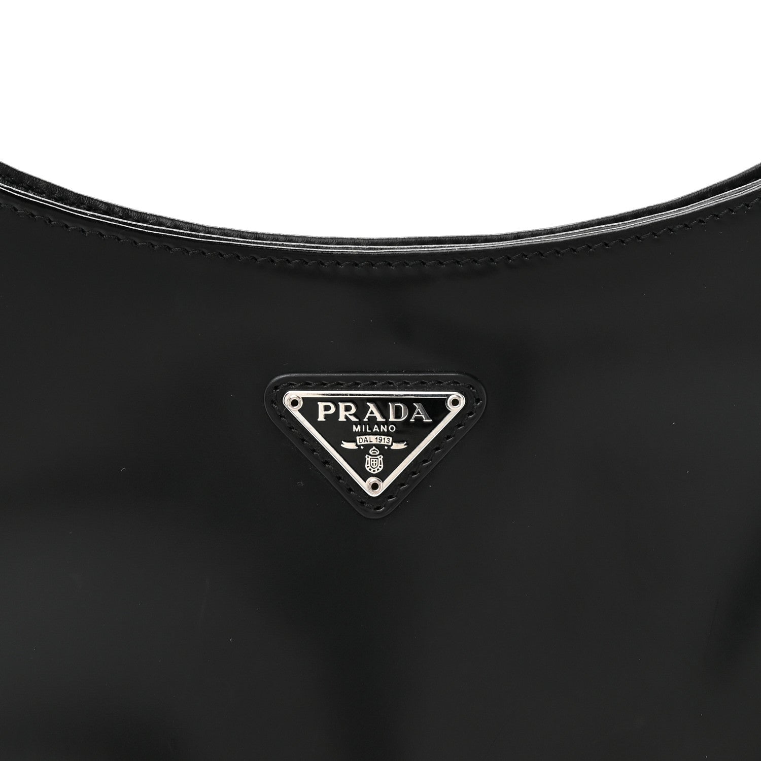 Prada Spazzolato Cleo Shoulder Bag Black 7 of 9