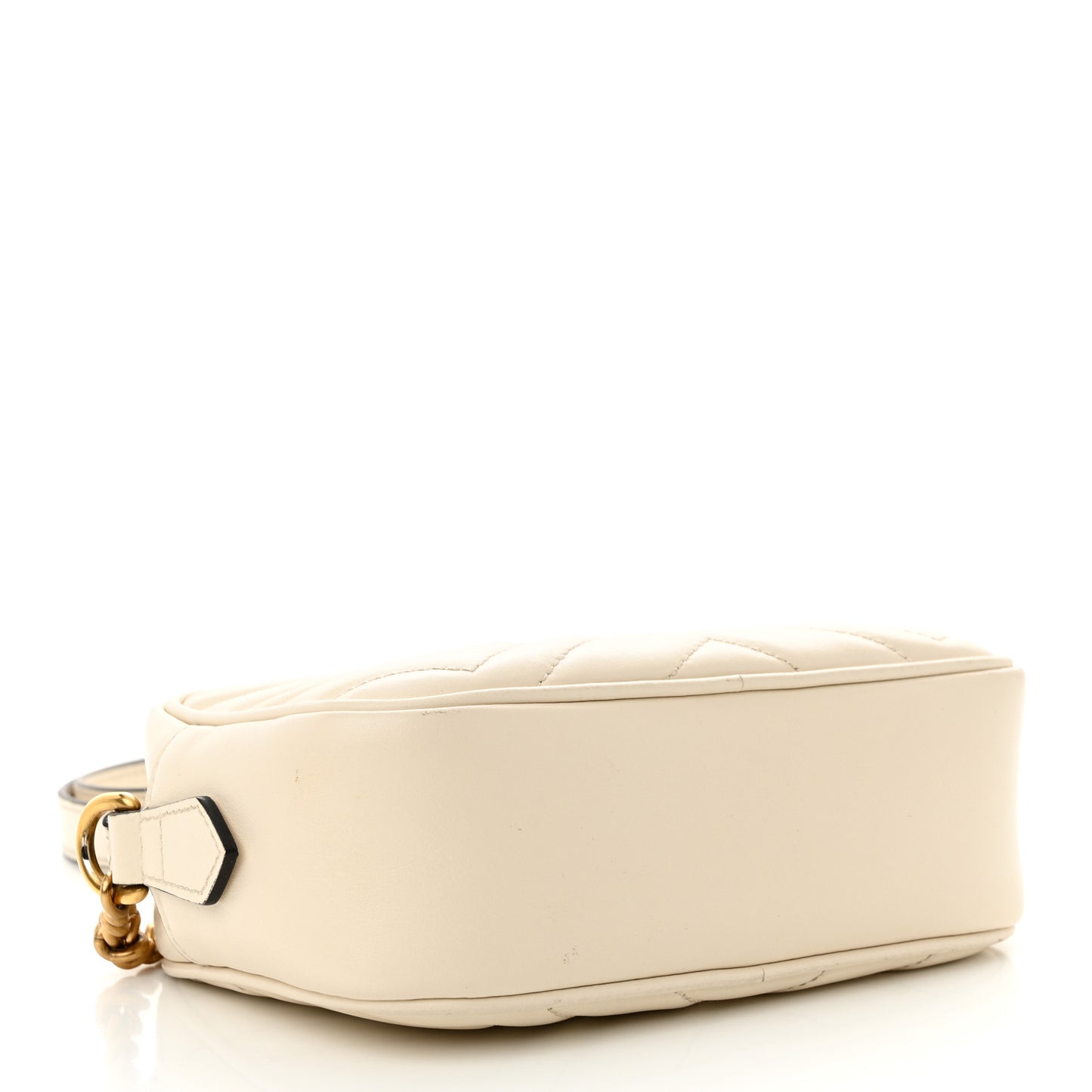 Calfskin Matelasse Mini GG Marmont Chain Shoulder Bag White