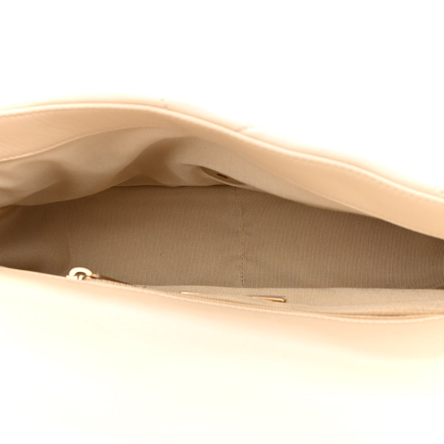 Shiny Goatskin Quilted Medium Chanel 19 Flap Beige
