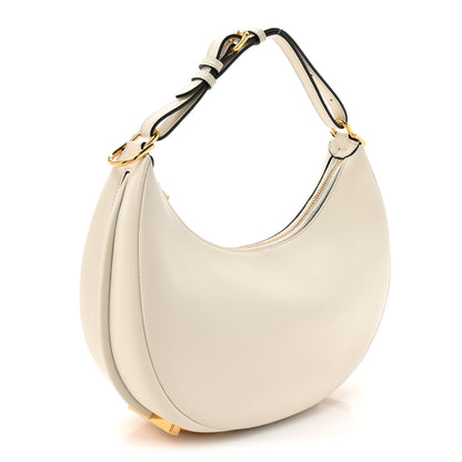 Fendi Vitello Grace Matte Small Fendigraphy Hobo Bag White Ice 3 of 11