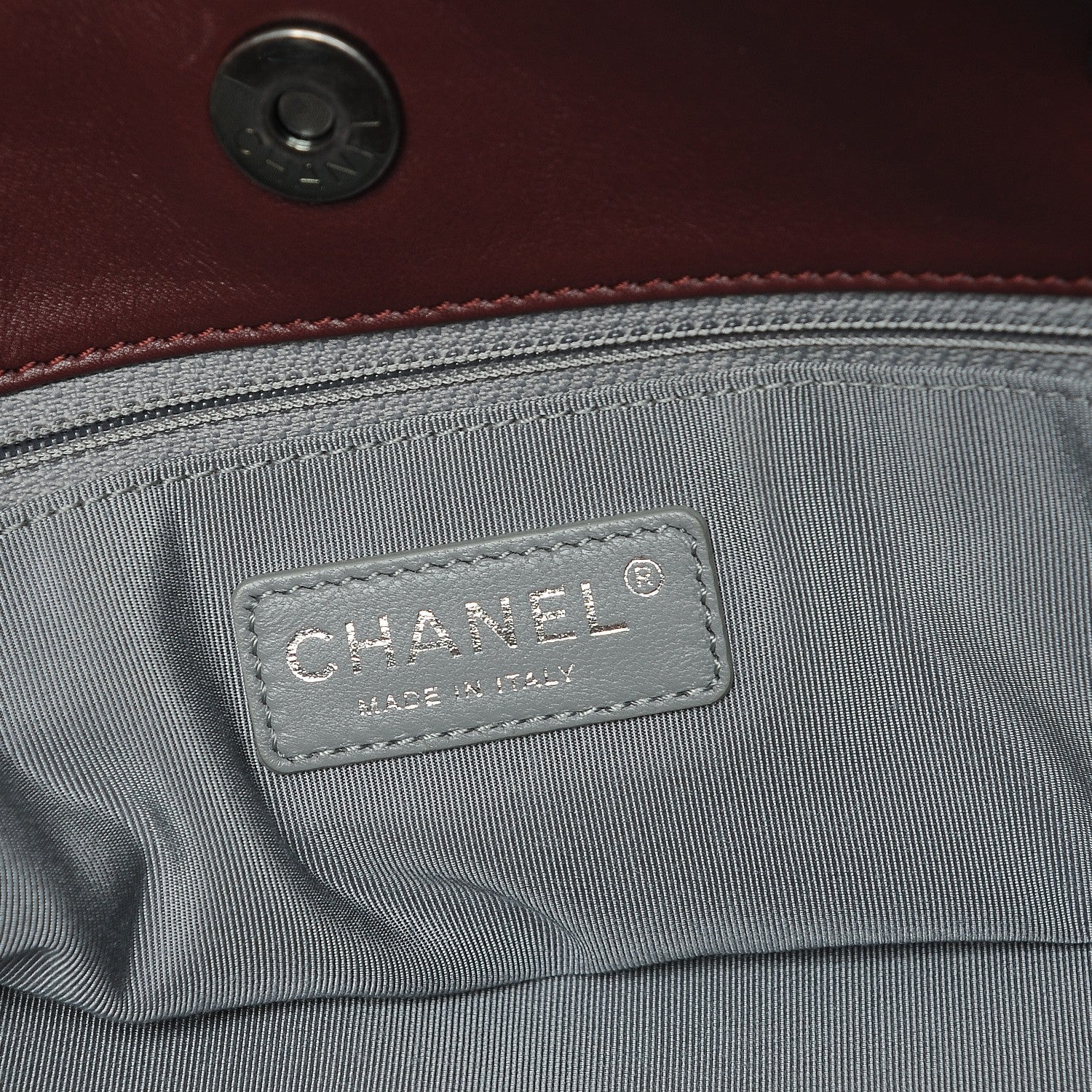 Chanel Calfskin Large Coco Pleats Tote Burgundy 6 of 8