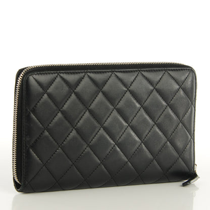 Chanel Lambskin Quilted Large Zipped Wallet Black 3 of 7