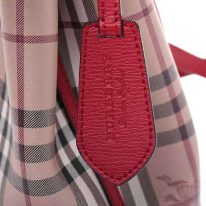Burberry Haymarket Check Colours Small Lorne Bucket Crossbody Poppy Red 6 of 9