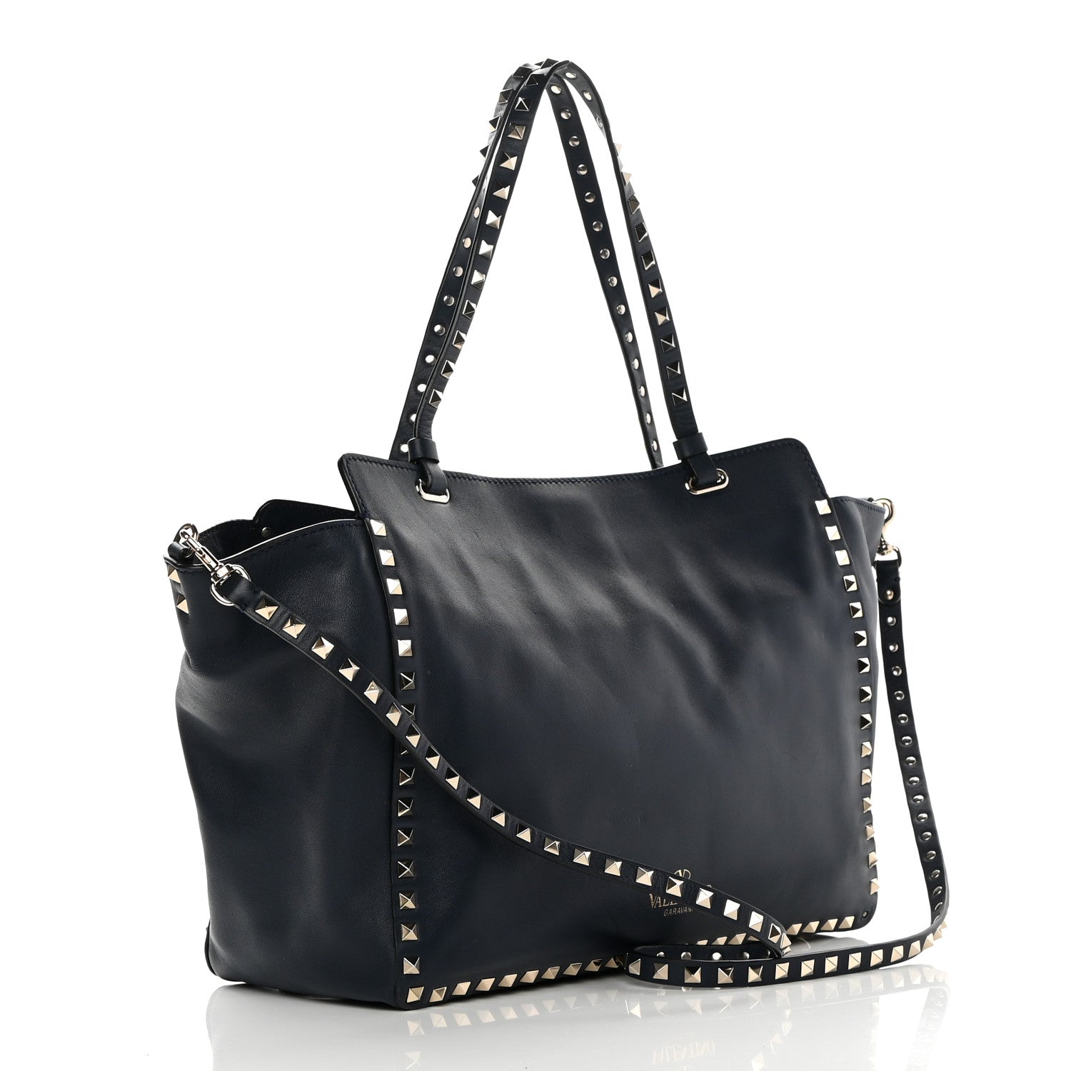 Valentino Garavani Vitello Medium Rockstud Tote Marine 3 of 16