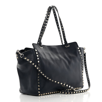 Valentino Garavani Vitello Medium Rockstud Tote Marine 3 of 16