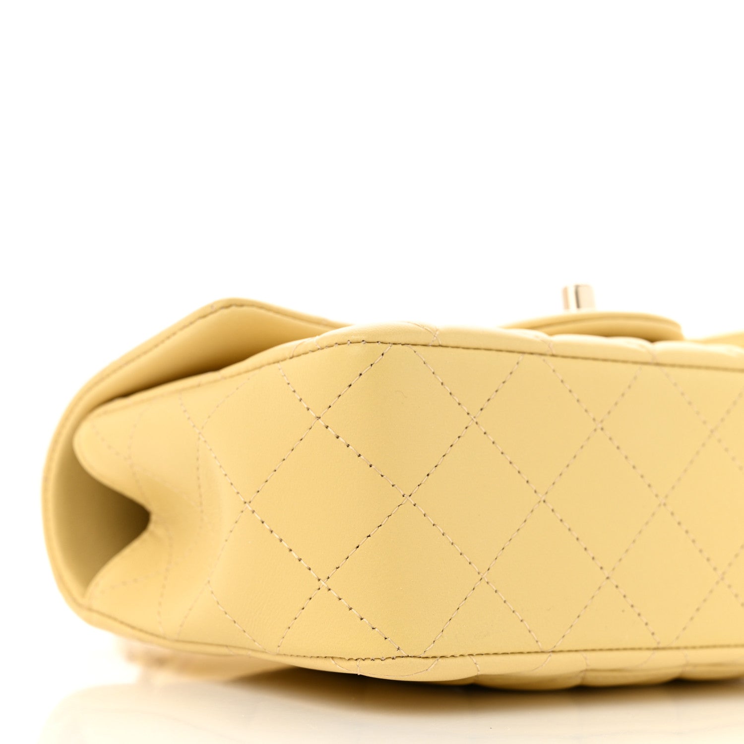 Chanel Lambskin Quilted Mini Top Handle Rectangular Flap Yellow 9 of 10