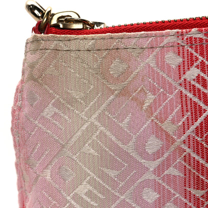 Fendi Canvas Ombre Logo Chain Strap Pochette Red White 12 of 12