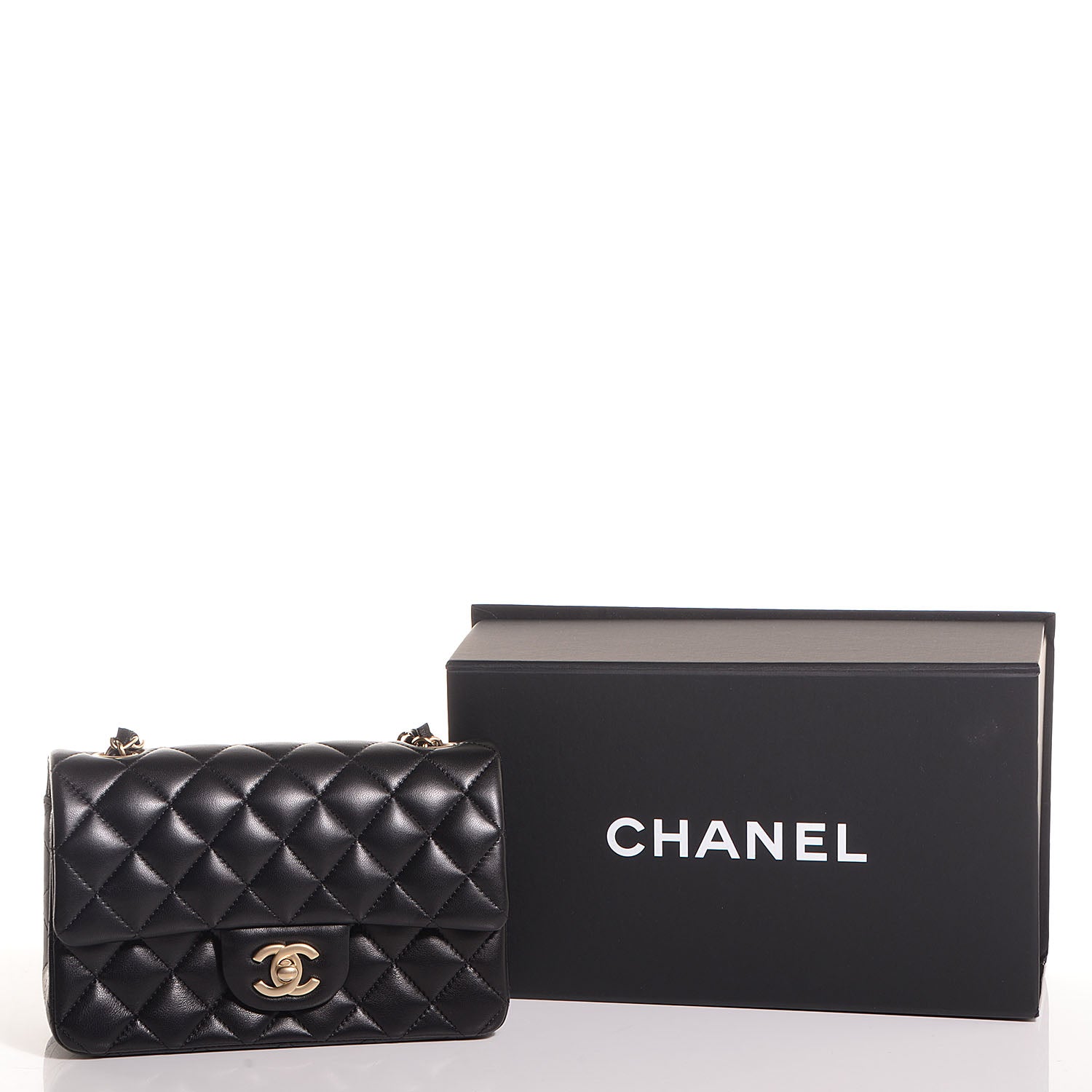 Chanel Lambskin Quilted Mini Rectangular Flap Black 9 of 20