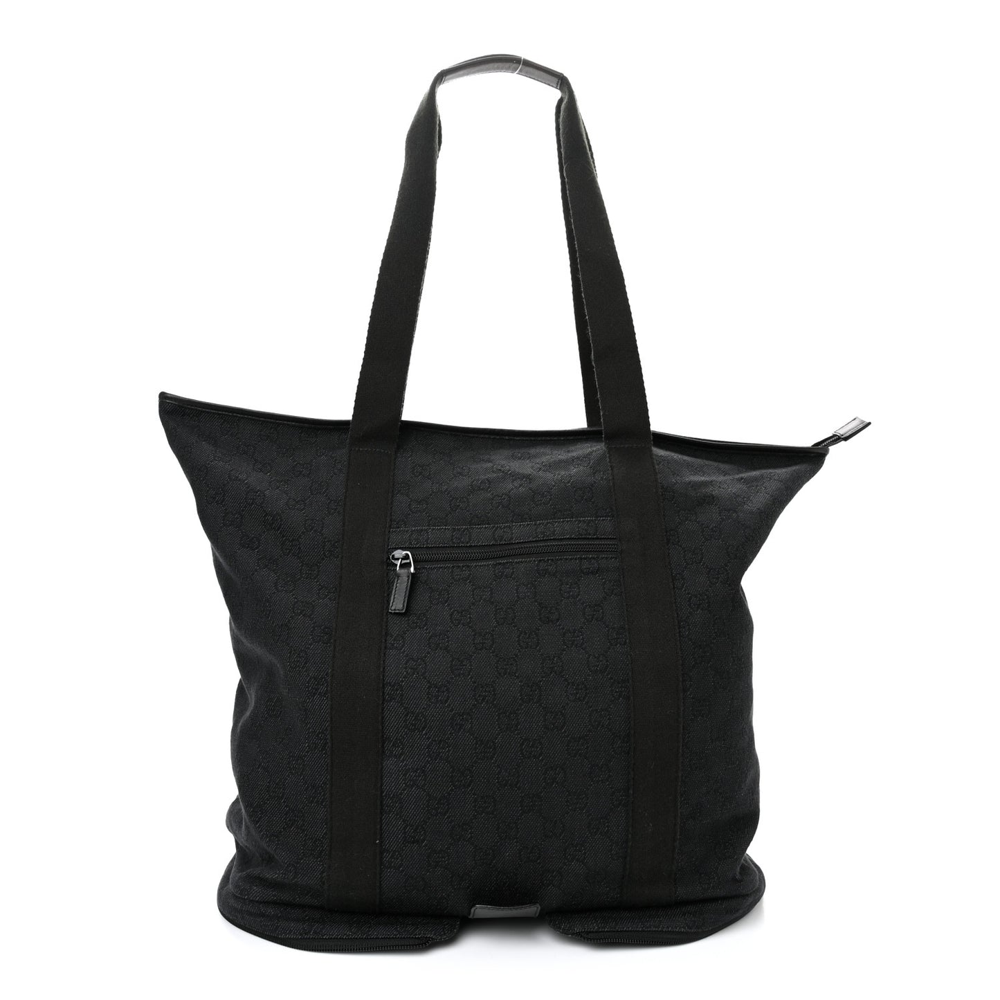Denim Monogram Large Collapsible Travel Tote Black
