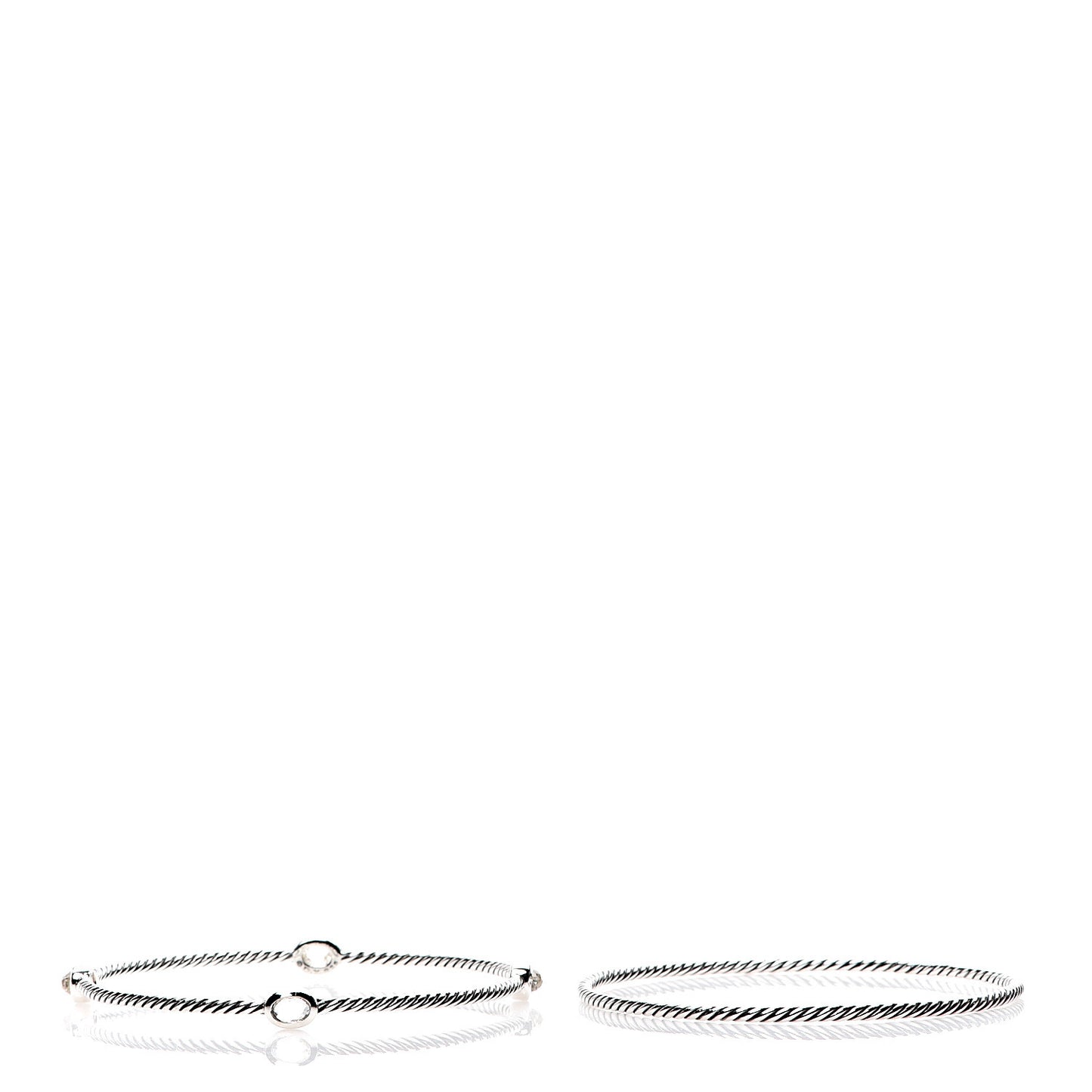 Sterling Silver Crystal Color Classics Cable Bangle Bracelets