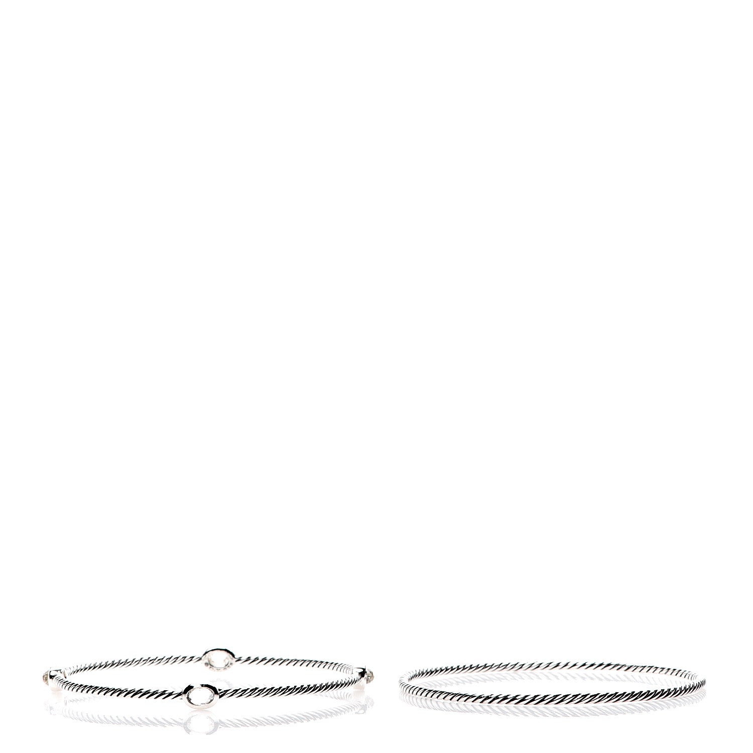 David Yurman Sterling Silver Crystal Color Classics Cable Bangle Bracelets 3 of 5