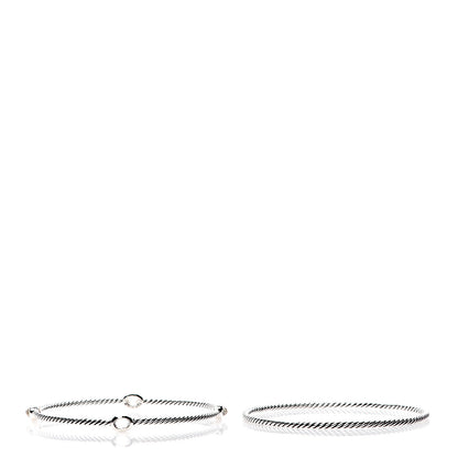 David Yurman Sterling Silver Crystal Color Classics Cable Bangle Bracelets 3 of 5
