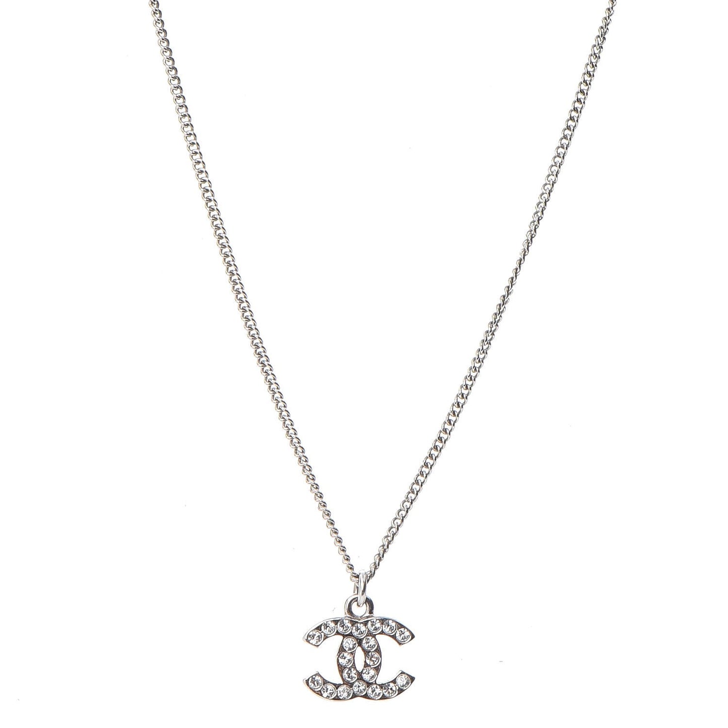 Crystal Timeless CC Necklace Silver