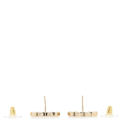Chanel Metal Enamel CC Earrings Black Gold 3 of 4