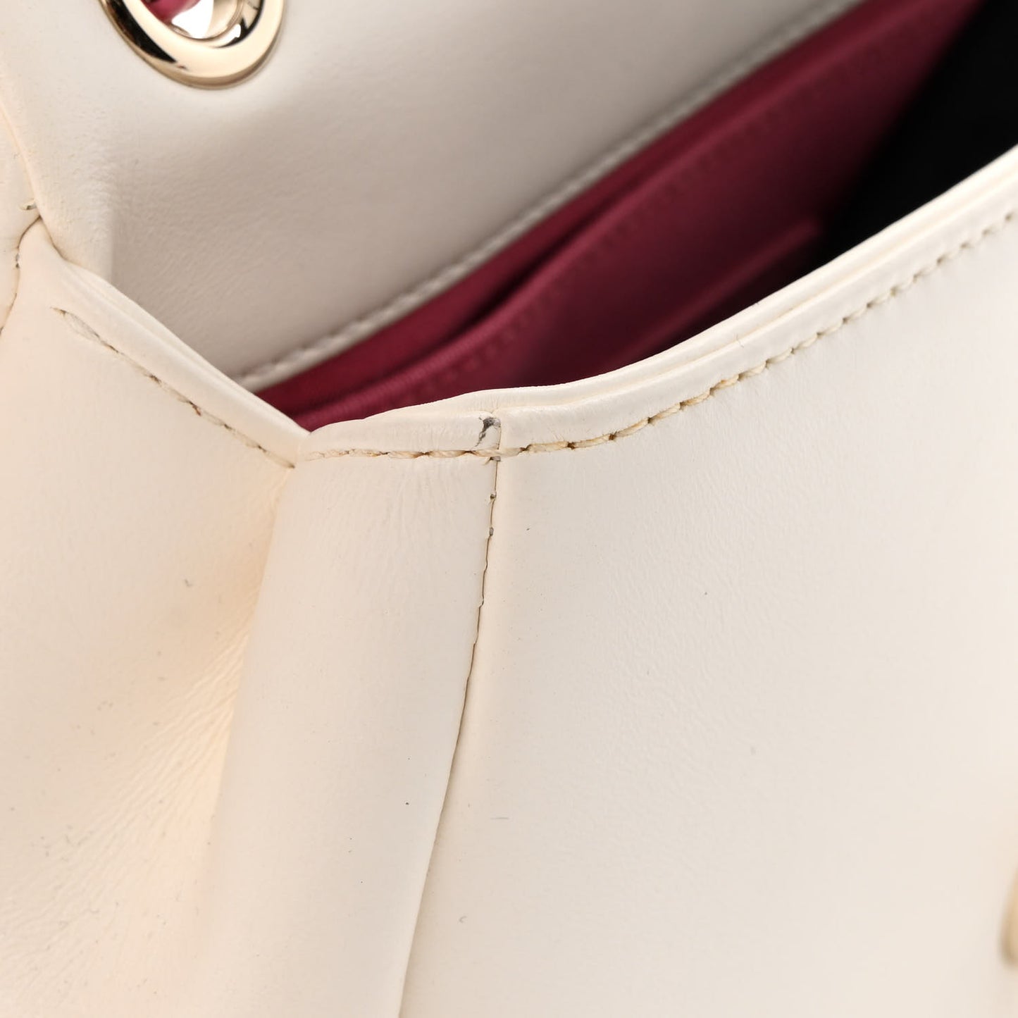 Lambskin Small Entwined Chain Flap White Multicolor
