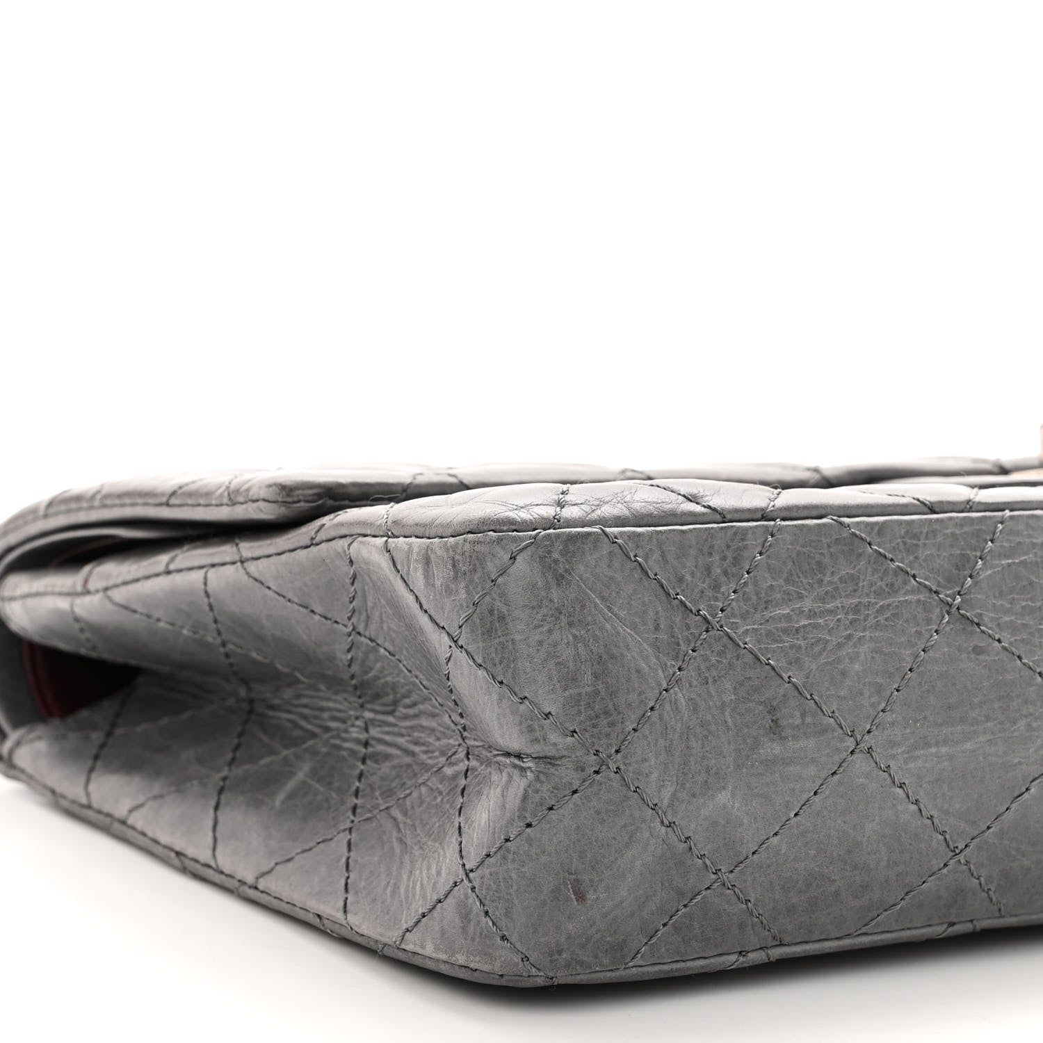Chanel Aged Calfskin Quilted 50th Anniversary 2.55 Reissue Flap 226 Grey 10 of 11