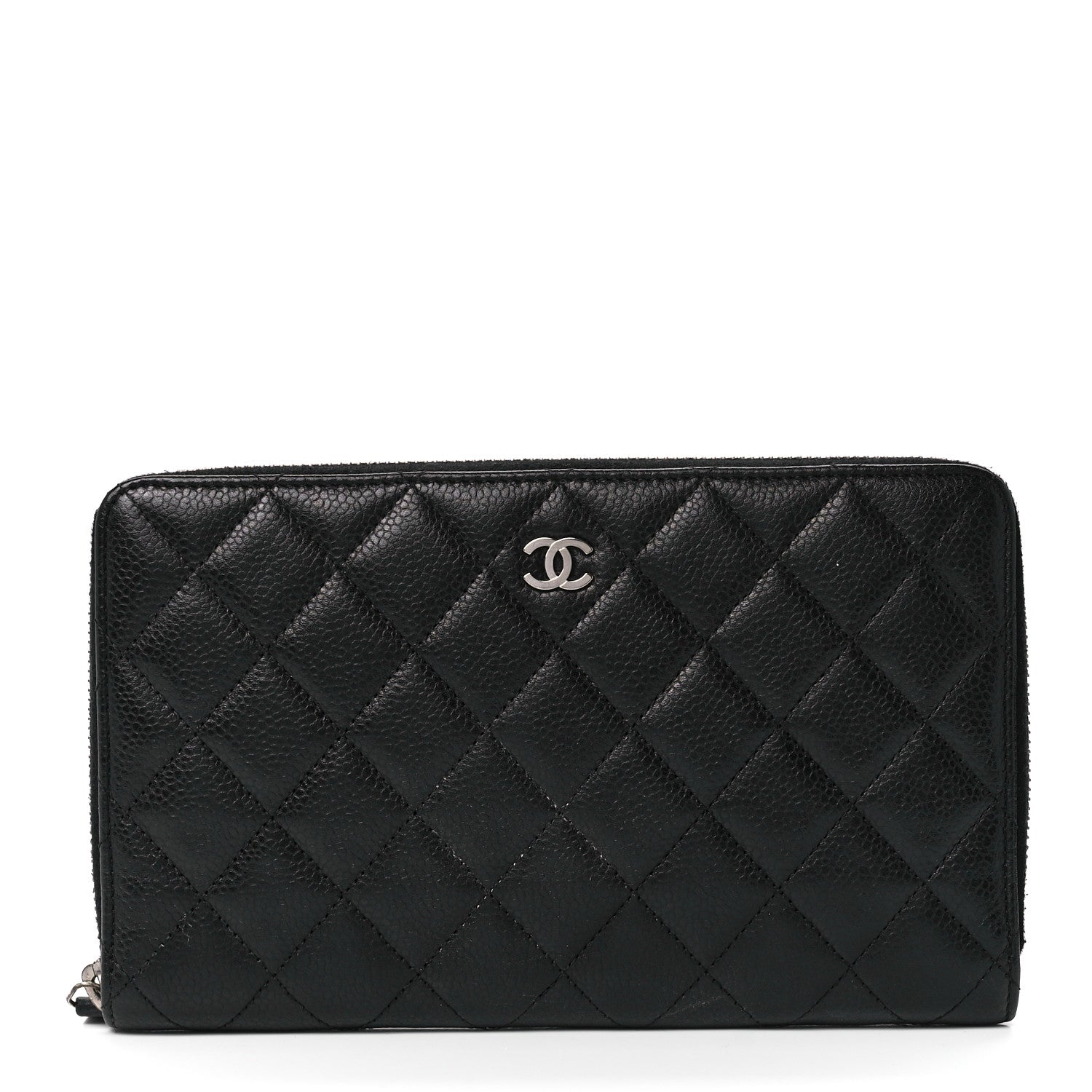 Chanel Caviar Quilted Large Zip Around Organizer Wallet Black 1 of 14