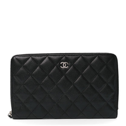 Chanel Caviar Quilted Large Zip Around Organizer Wallet Black 1 of 14