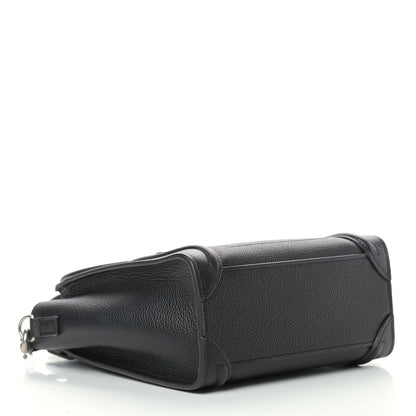 Celine Drummed Calfskin Nano Luggage Black 4 of 10