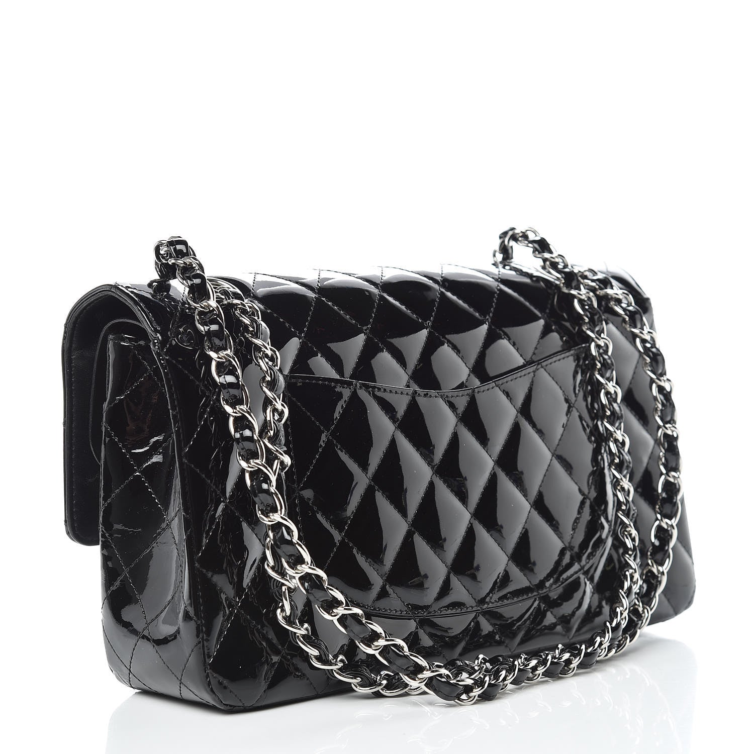 Chanel Patent Quilted Medium Double Flap Black 4 of 19