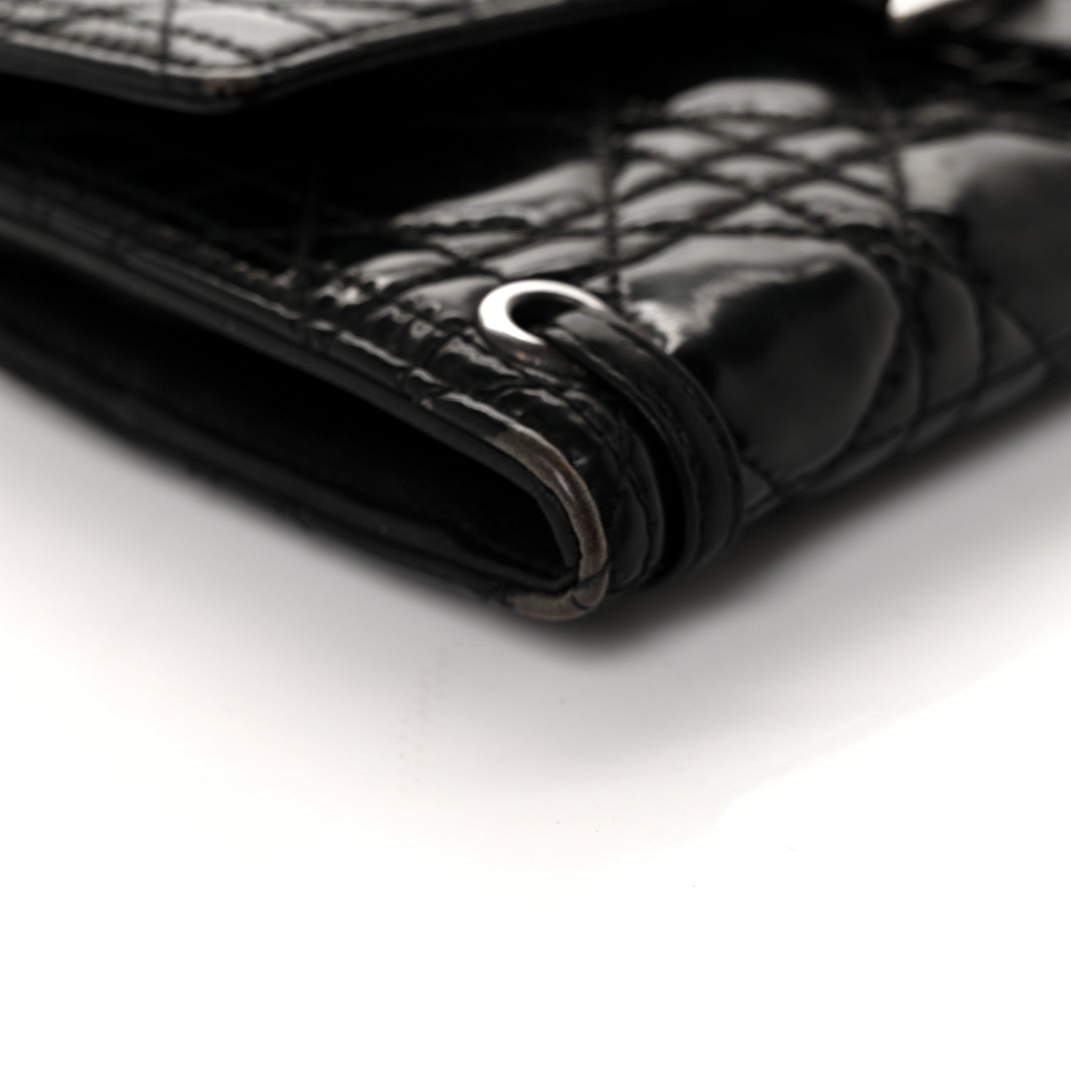 Christian Dior Patent Cannage Crossbody Wallet Black 10 of 16
